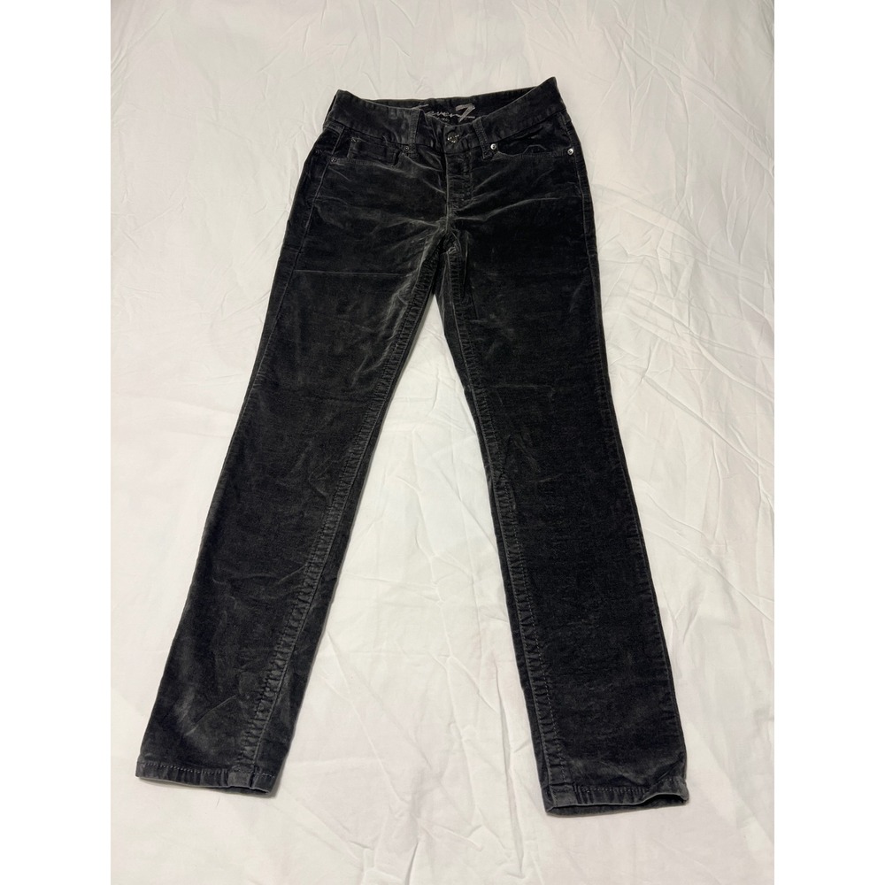 Seven7 Tummyless High Rise Skinny Corduroy Pants Grey Size 6 MY1975VE